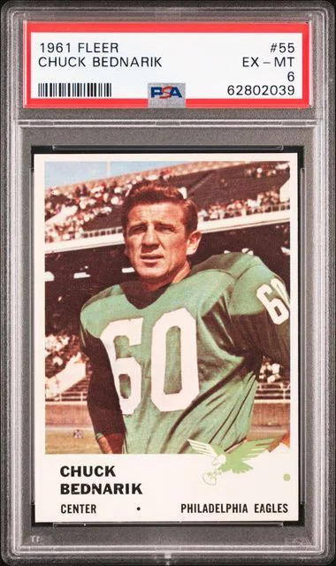 1961 Fleer Chuck Bednarik #55 card image