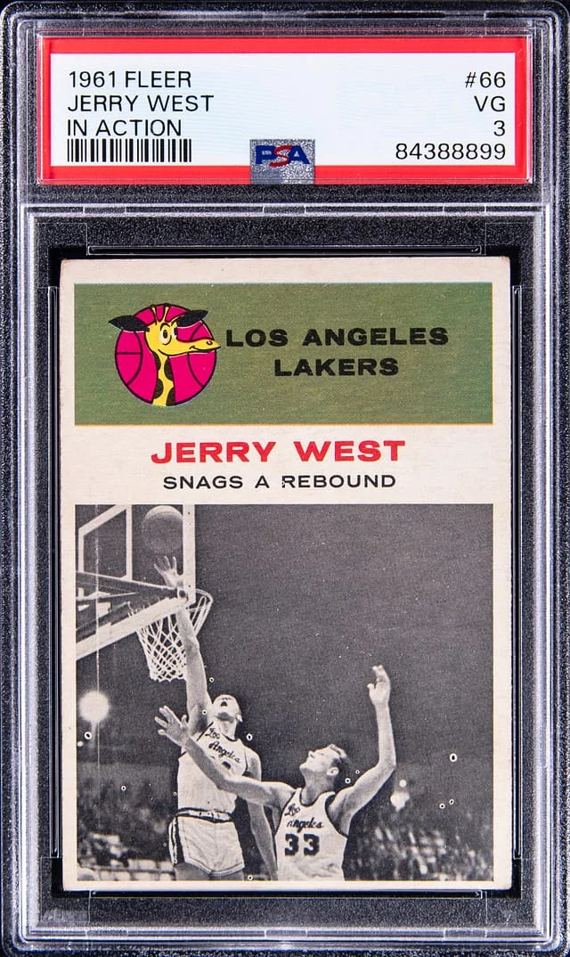 1961 Fleer Jerry West In Action #66 card image