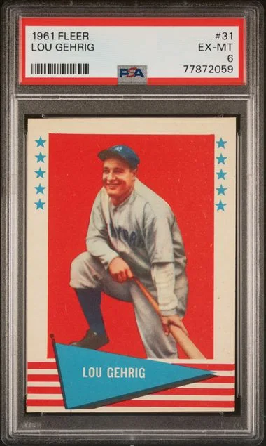1961 Fleer Lou Gehrig #31 card image