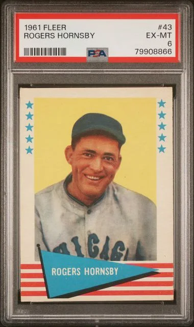 1961 Fleer Rogers Hornsby #43 card image