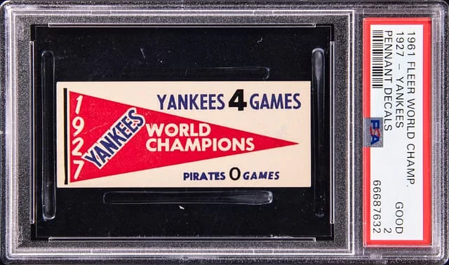 1961 Fleer Yankees World Champions Pennant Decal #1927 card image