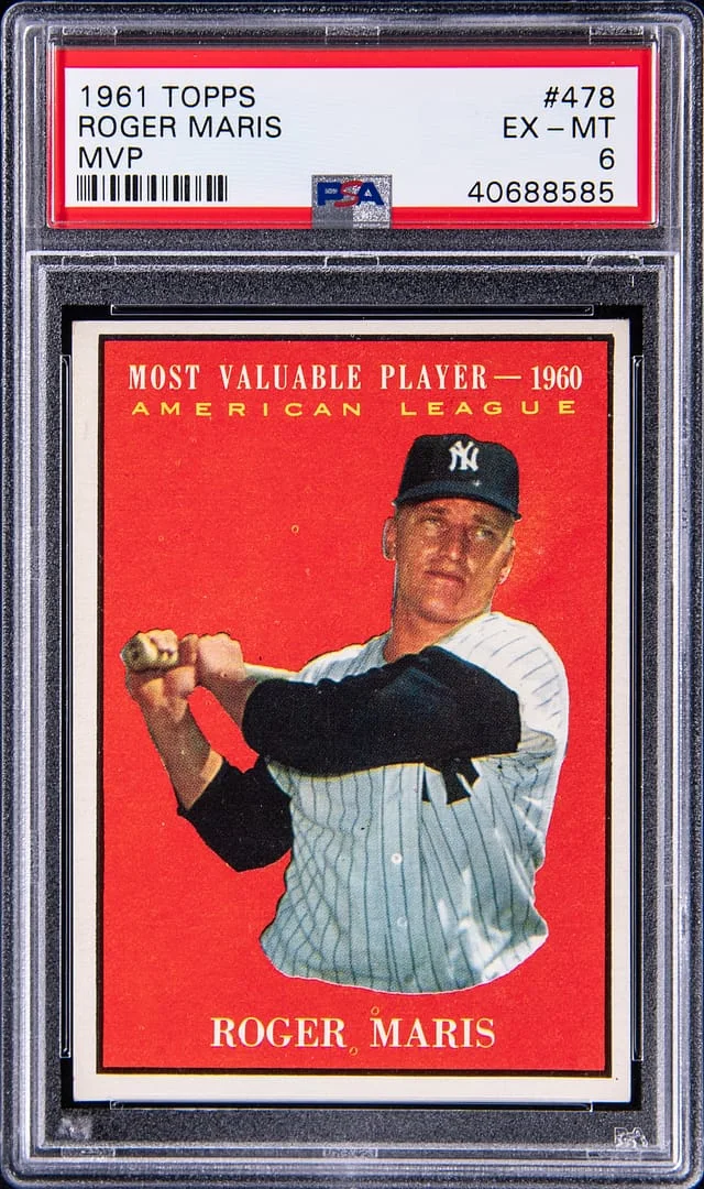 1961 Topps Baseball Roger Maris MVP #478 card image