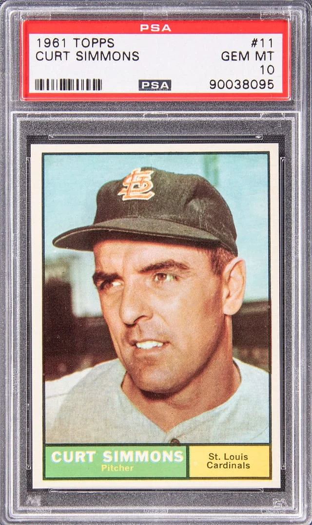 1961 Topps Curt Simmons #11 card image