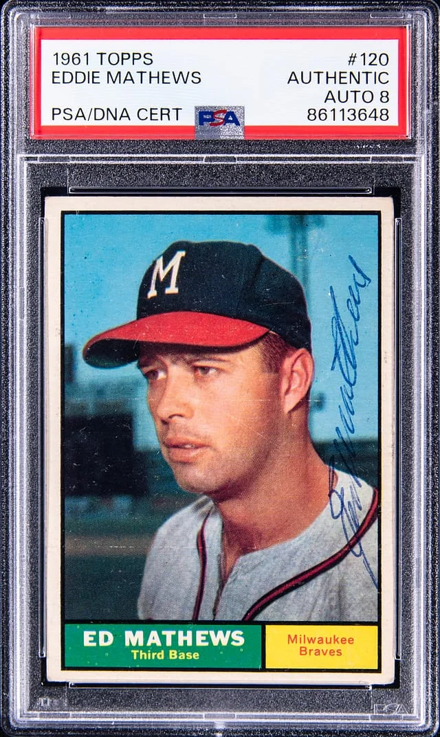 1961 Topps Eddie Mathews #120 card image
