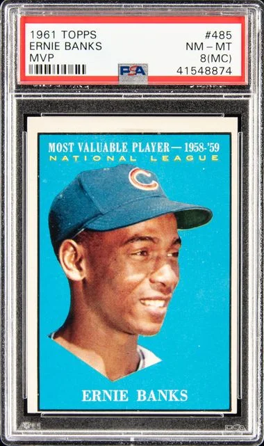 1961 Topps Ernie Banks MVP #485 card image