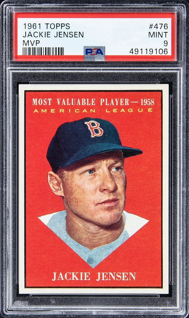 1961 Topps Jackie Jensen MVP #476 card image