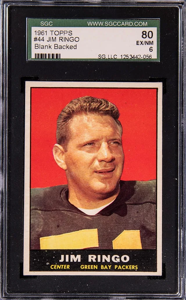 1961 Topps Jim Ringo Blank Back #44 card image
