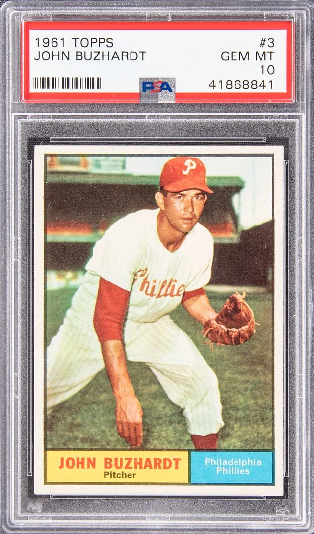 1961 Topps John Buzhardt #3 card image