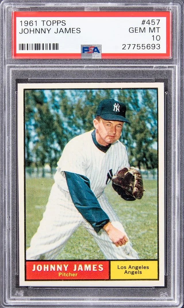 1961 Topps Johnny James #457 card image