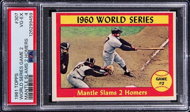 1961 Topps Mantle Slams 2 Homers World Series Game 2 #307 card image