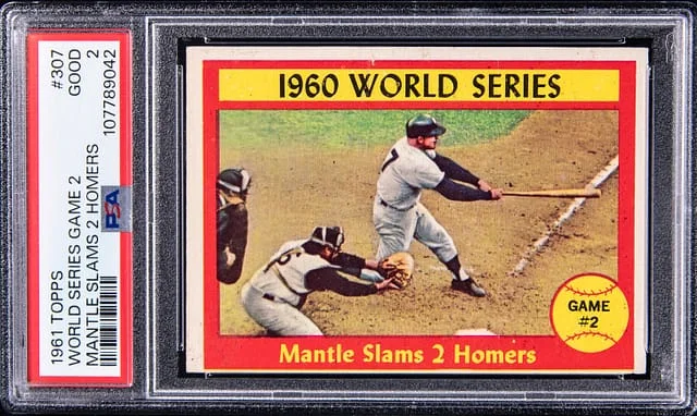 1961 Topps Mantle Slams Two Homers World Series Game 2 #307 card image
