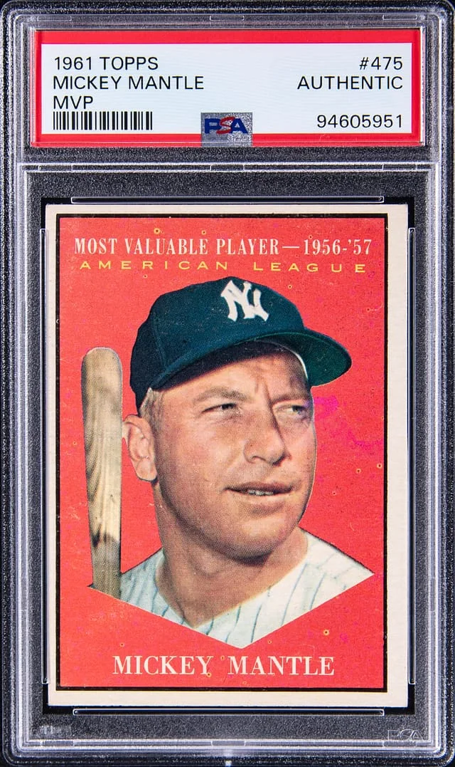1961 Topps Mickey Mantle MVP #475 card image