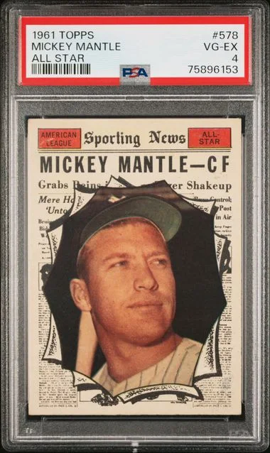 1961 Topps Mickey Mantle All Star #578 card image