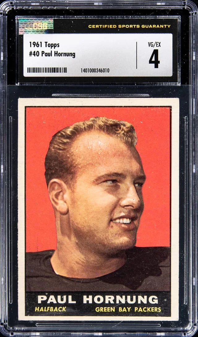 1961 Topps Paul Hornung #40 card image
