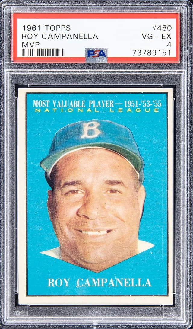 1961 Topps Roy Campanella MVP #480 card image