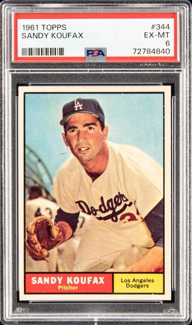 1961 Topps Sandy Koufax #344 card image