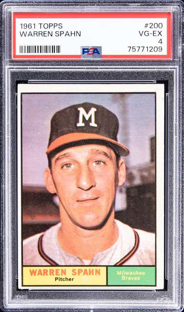 1961 Topps Warren Spahn #200 card image