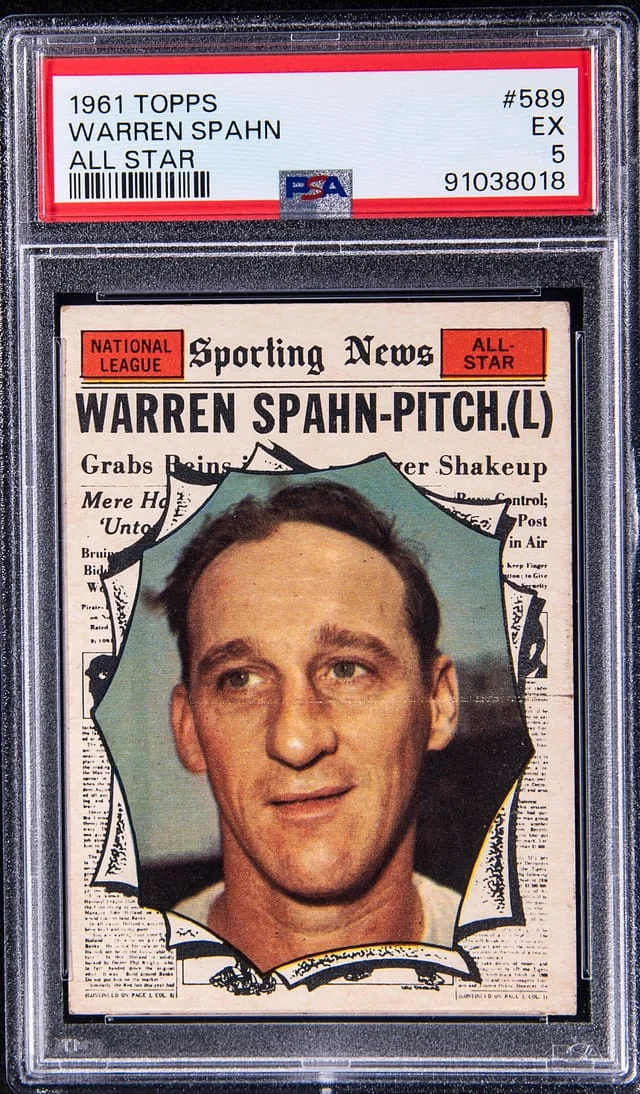 1961 Topps Warren Spahn All Star #589 card image