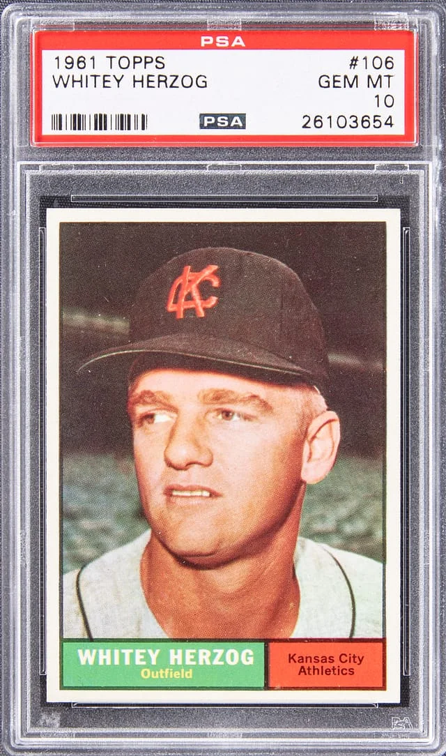 1961 Topps Whitey Herzog #106 card image