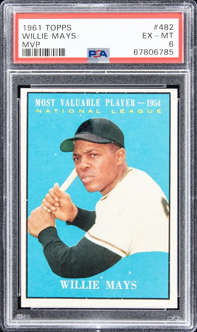 1961 Topps Willie Mays, 1954 #482 card image