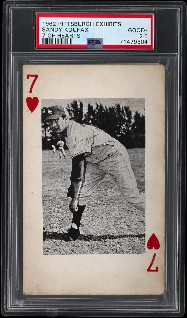 1962 Pittsburgh Exhibits Sandy Koufax, of Hearts #7 card image