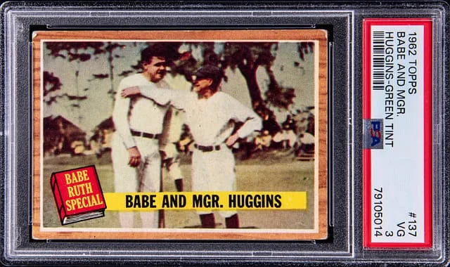 1962 Topps Babe And Mgr. Huggins Green Tint #137 card image