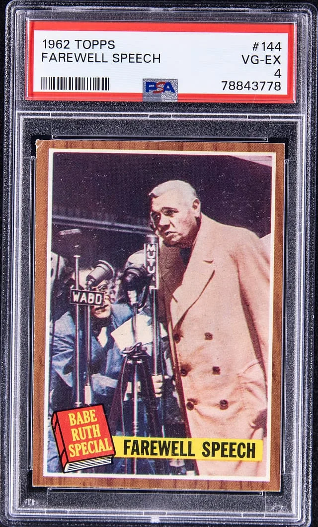 1962 Topps Babe Ruth Farewell Speech #144 card image