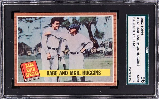 1962 Topps Babe Ruth and Manager Huggins Babe Ruth Special #137 card image