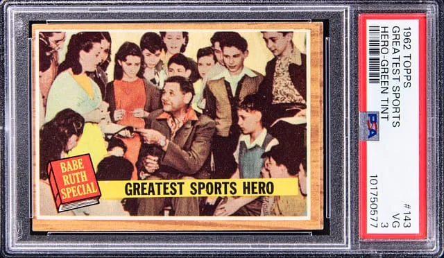 1962 Topps Babe Ruth Special, Greatest Sports Hero, Green Tint #143 card image