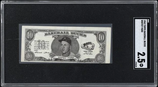 1962 Topps Baseball Bucks Whitey Ford #no-number card image