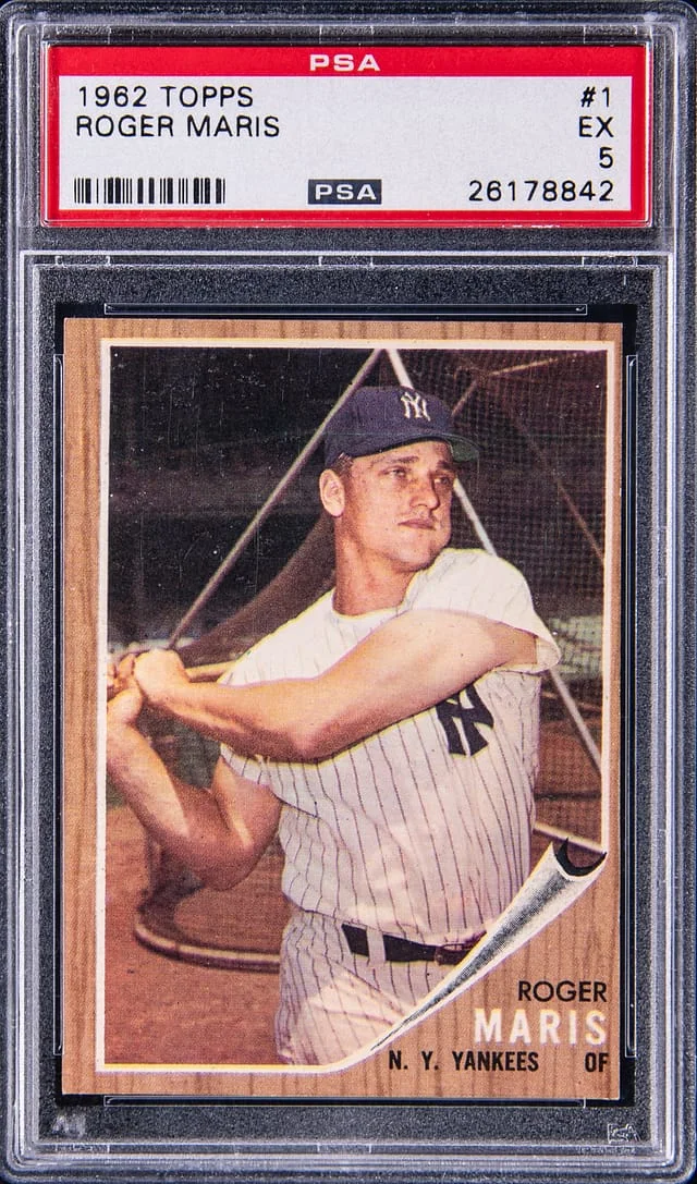 1962 Topps Baseball Roger Maris #1 card image