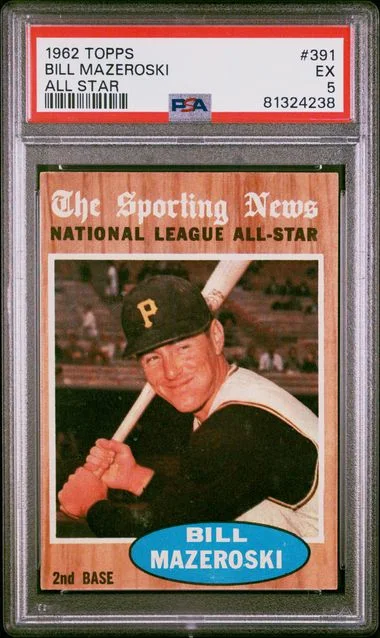 1962 Topps Bill Mazeroski All Star #391 card image