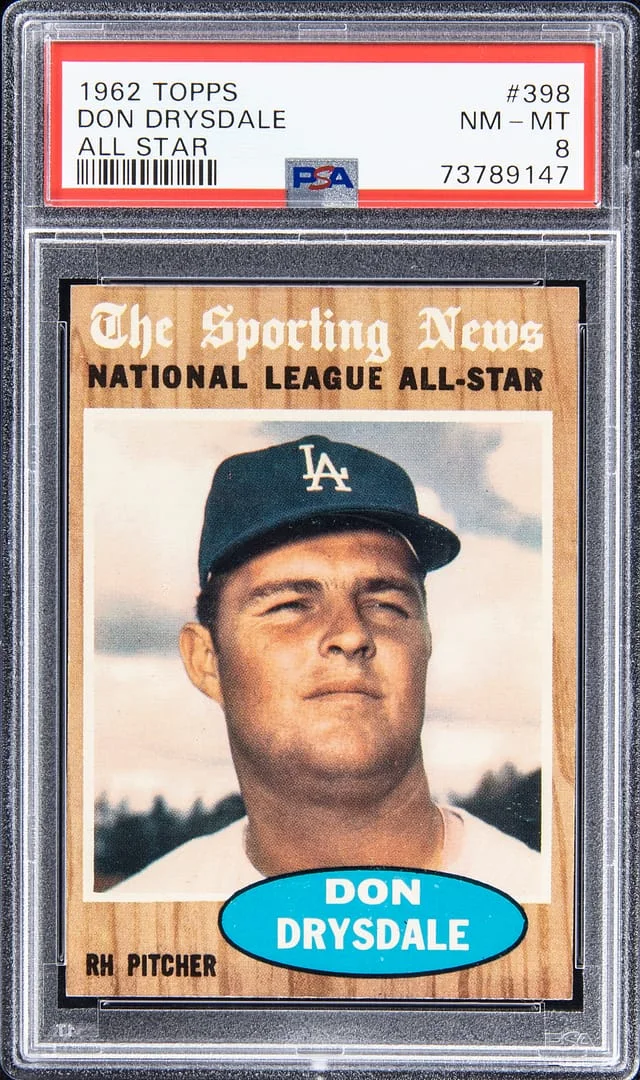 1962 Topps Don Drysdale #398 card image