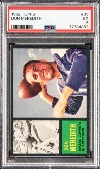 1962 Topps Don Meredith #39 card image