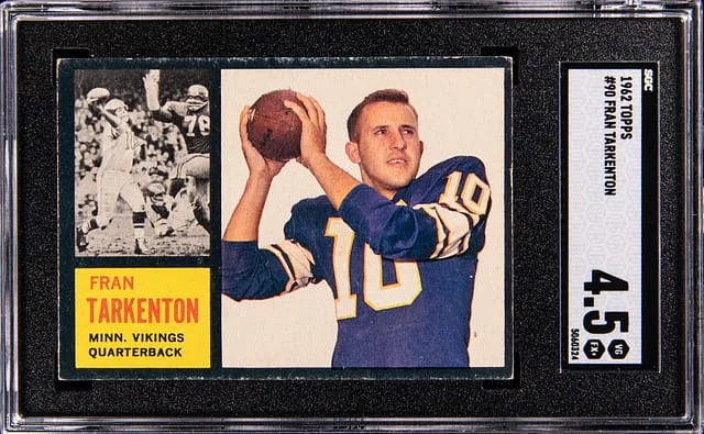 1962 Topps Fran Tarkenton SP #90 card image