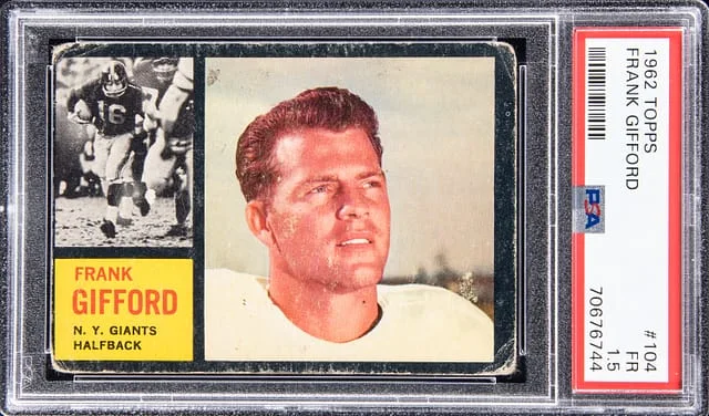 1962 Topps Frank Gifford #104 card image
