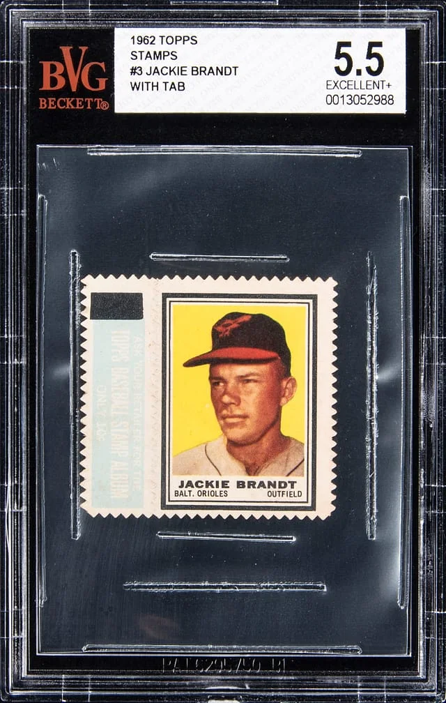 1962 Topps Jackie Brandt Stamps #3 card image