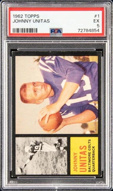1962 Topps Johnny Unitas #1 card image