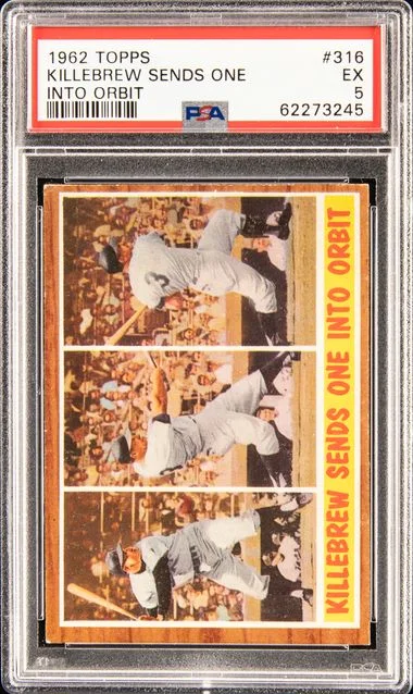 1962 Topps Killebrew Sends One Into Orbit #316 card image