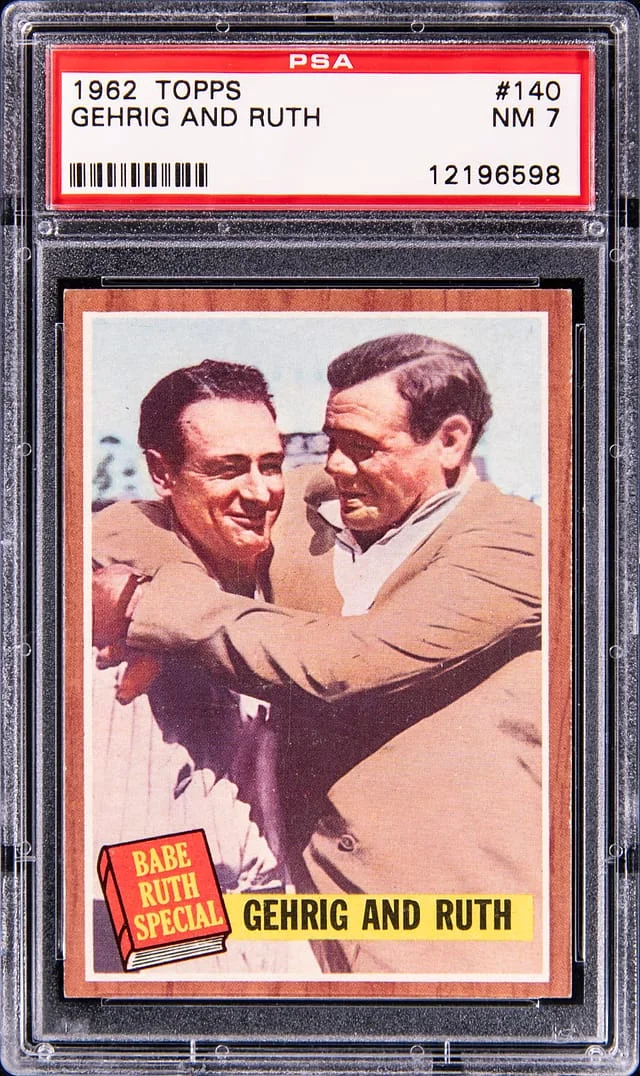 1962 Topps Lou Gehrig/ Babe Ruth #140 card image