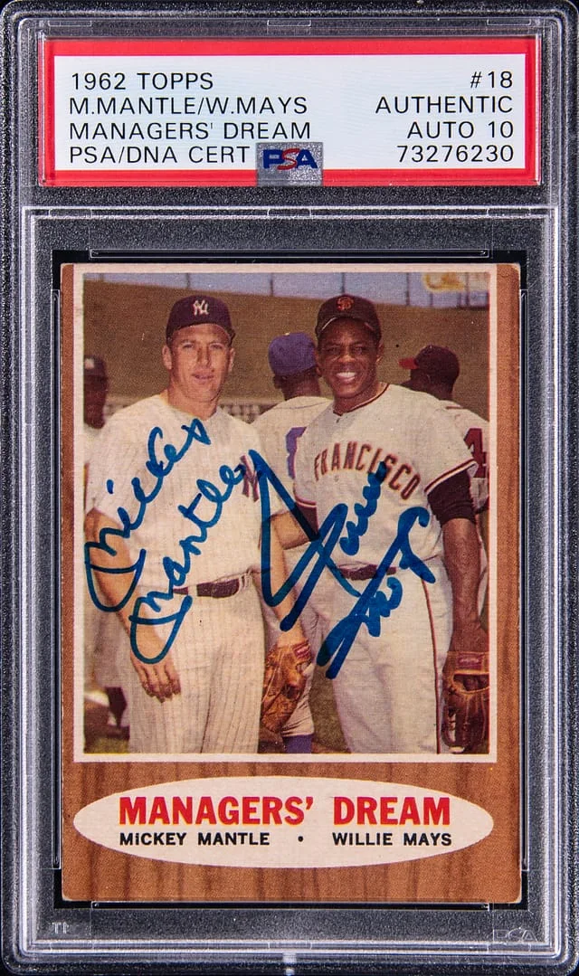 1962 Topps Managers' Dream, Mickey Mantle/Willie Mays #18 card image