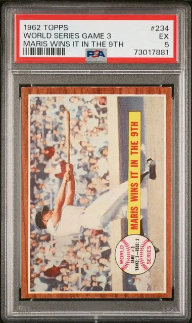 1962 Topps Maris Wins It In The 9th World Series Game 3 #234 card image