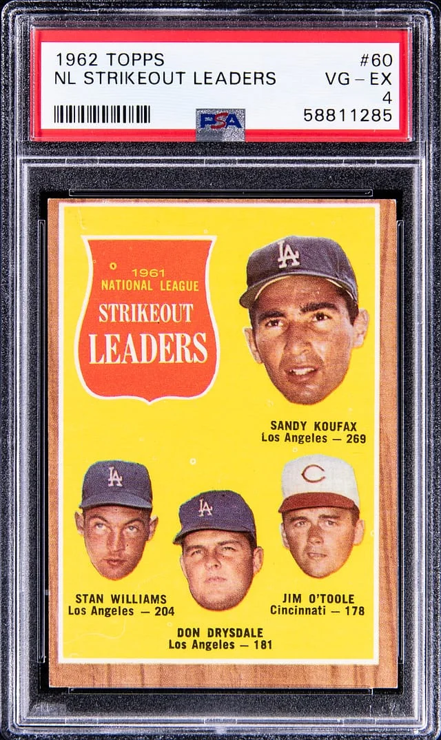 1962 Topps NL Strikeout Leaders #60 card image