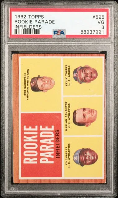 1962 Topps Parade Infielders #595 card image