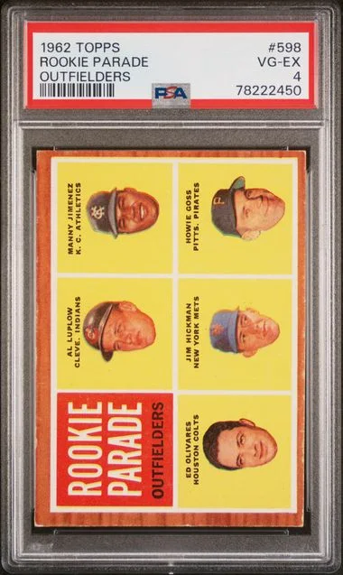 1962 Topps Parade Outfielders #598 card image