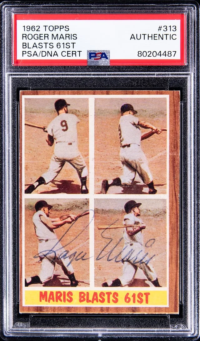 1962 Topps Roger Maris Maris Blasts 61st #313 card image