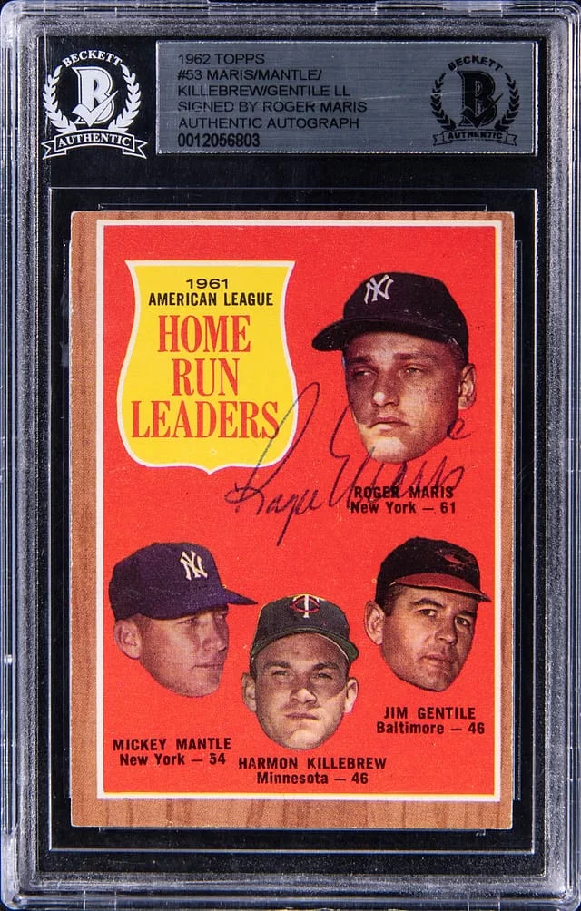 1962 Topps Roger Maris A.L. Home Run Leaders #53 card image