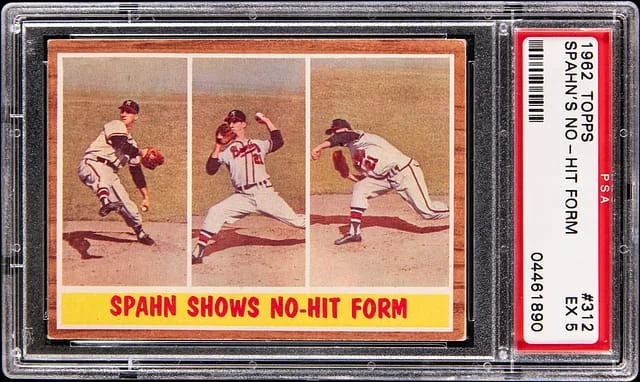 1962 Topps Spahn's No-Hit Form #312 card image