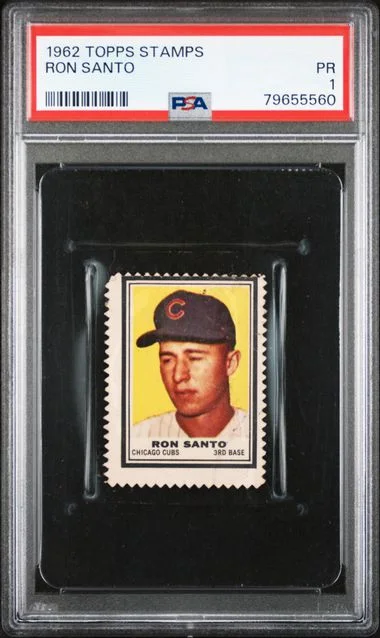 1962 Topps Stamps Ron Santo #no-number card image