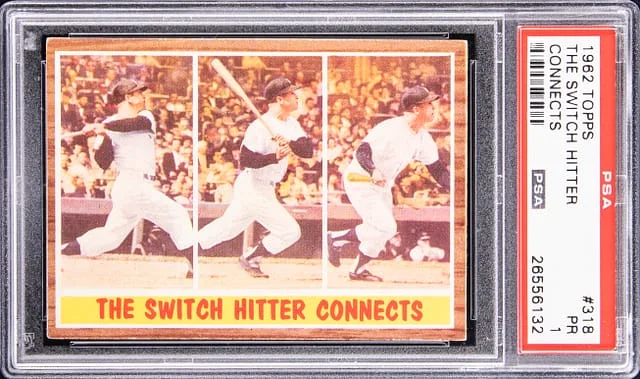 1962 Topps The Switch Hitter Connects #318 card image